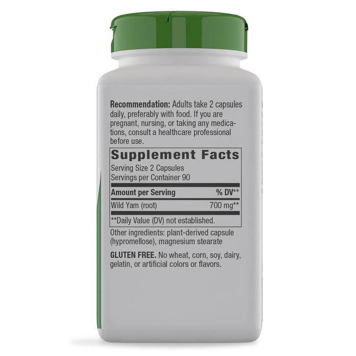 Nature's Way Suplemento Raíz de Ñame Silvestre 700 mg, 180 cápsulas