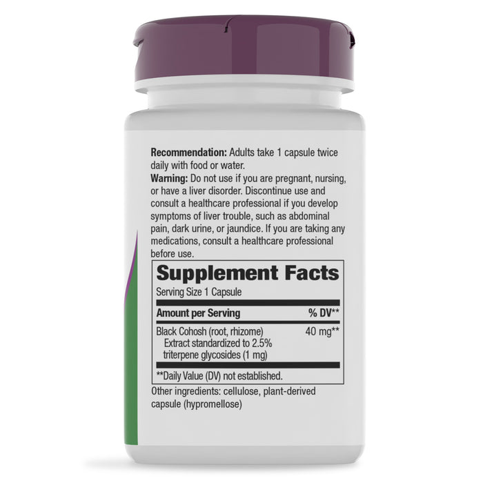 Nature's Way Suplemento Extracto Premium de Cohosh Negro 40 mg, 120 cápsulas