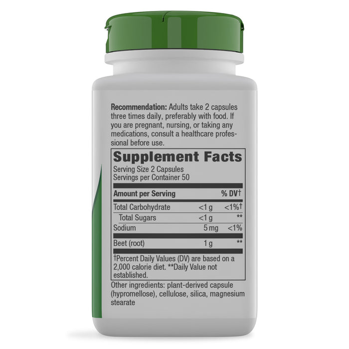 Nature's Way Suplemento Raíz de Remolacha 1000 mg, 100 cápsulas