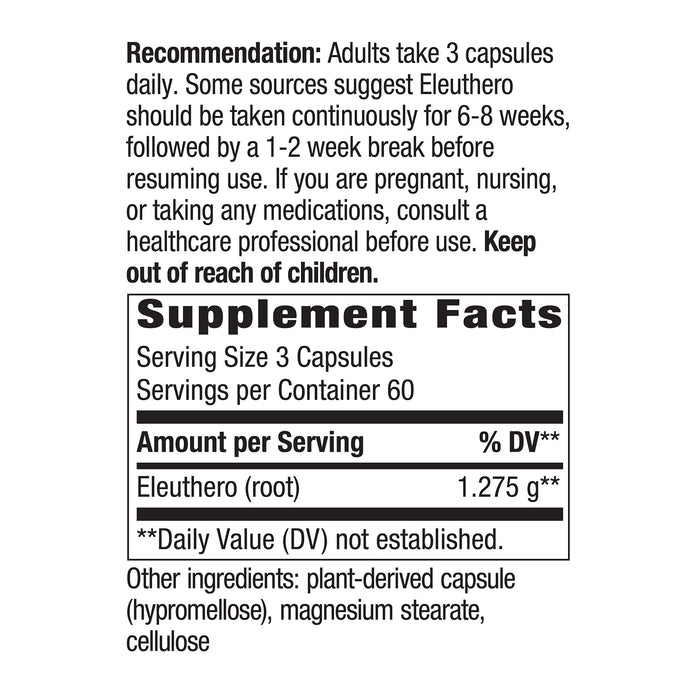Nature's Way Suplemento de Eleuthero siberiano 1275 mg, 180 cápsulas