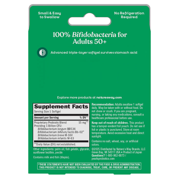 Nature's Way Probióticos para adultos 50+, 30 perlas
