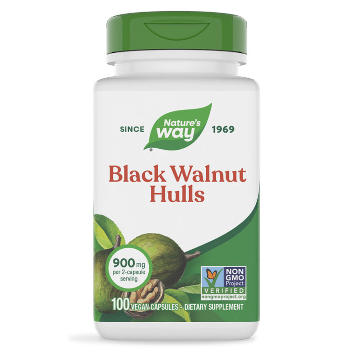 Nature's Way Suplemento Cáscaras de Nogal Negro 900 mg, 100 cápsulas