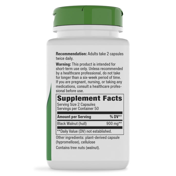Nature's Way Suplemento Cáscaras de Nogal Negro 900 mg, 100 cápsulas