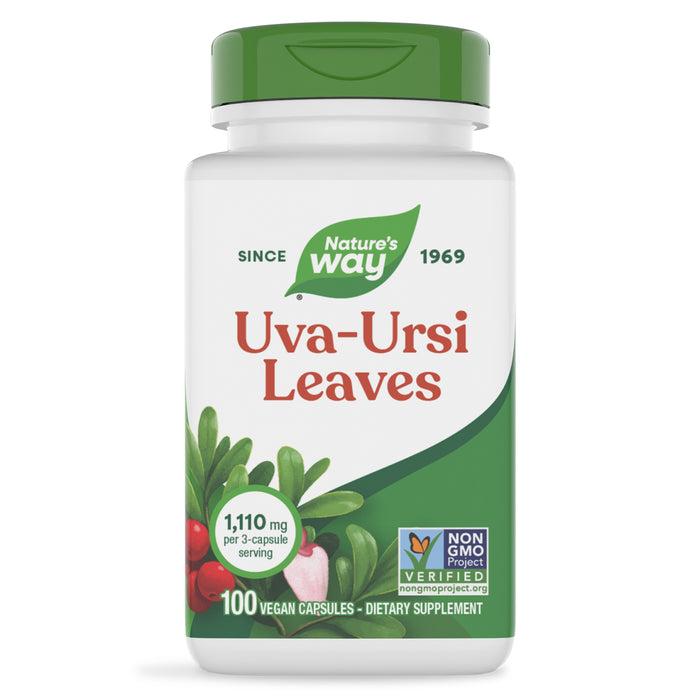 Nature's Way Suplemento Hojas de Uva Ursi 1110 mg, 100 cápsulas