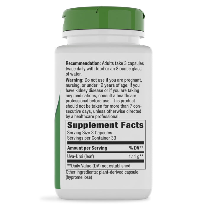 Nature's Way Suplemento Hojas de Uva Ursi 1110 mg, 100 cápsulas