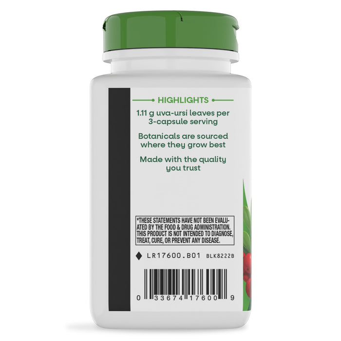 Nature's Way Suplemento Hojas de Uva Ursi 1110 mg, 100 cápsulas