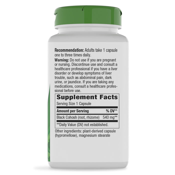 Nature's Way Suplemento Raíz de Cohosh Negro 540mg, 180 cápsulas
