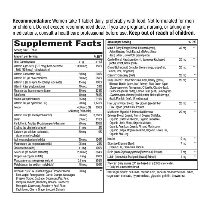 Nature's Way Alive! ® 50+ Ultra Multivitamínico para Mujeres, 60 tabletas