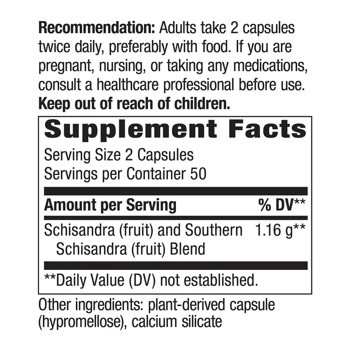 Nature's Way Suplemento Fruta de Schisandra 1.16mg, 100 cápsulas