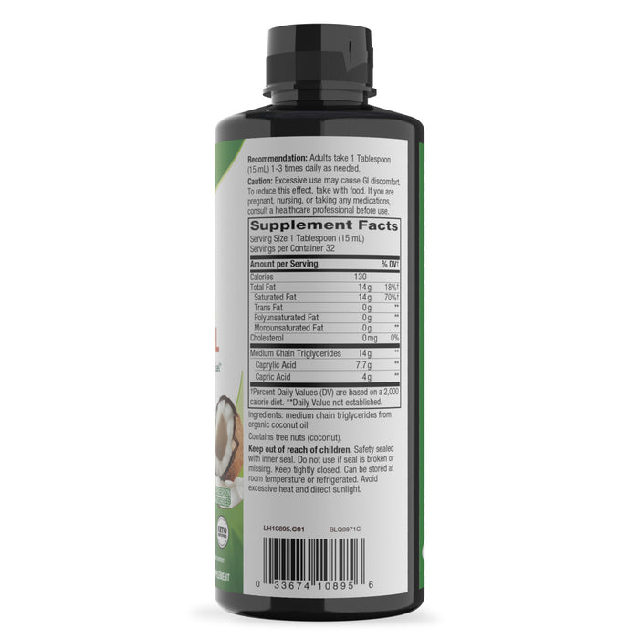 Nature's Way Suplemento Aceite MCT Orgánico, 16 fl OZ (480ml)