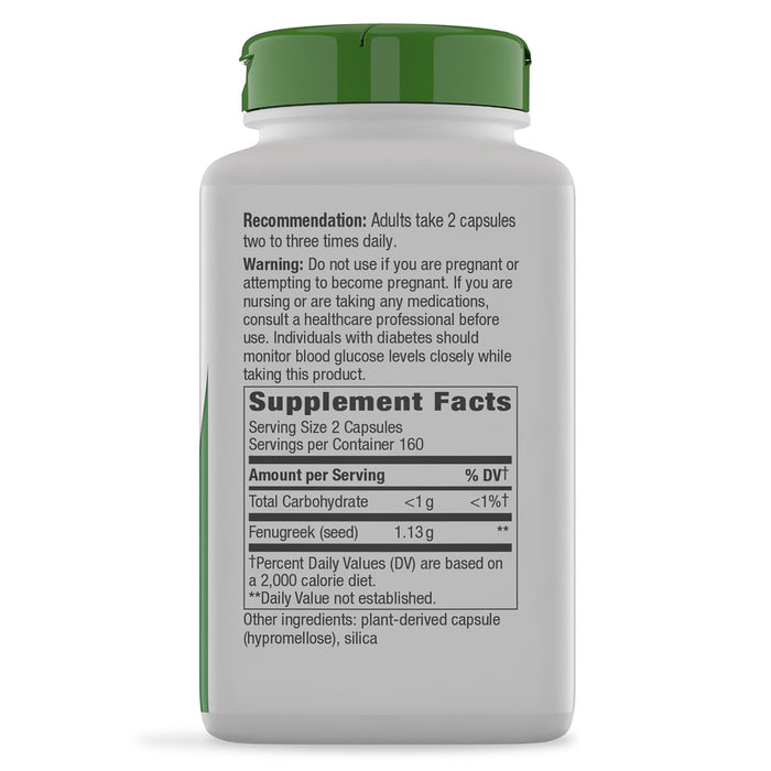 Nature's Way Suplemento de Semillas de Fenogreco 1130mg, 320 cápsulas