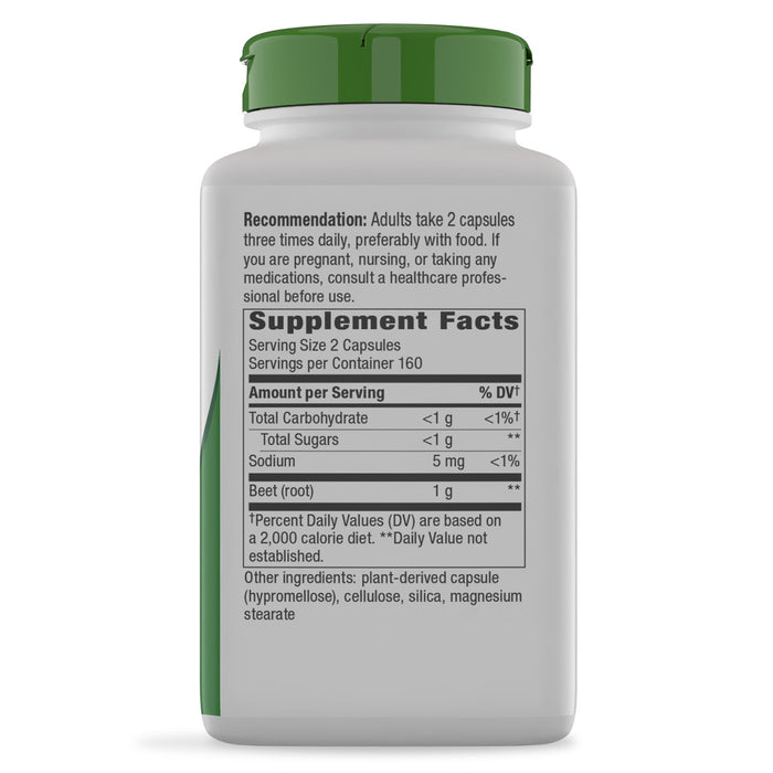 Nature's Way Suplemento Raíz de Remolacha 1000 mg, 320 cápsulas