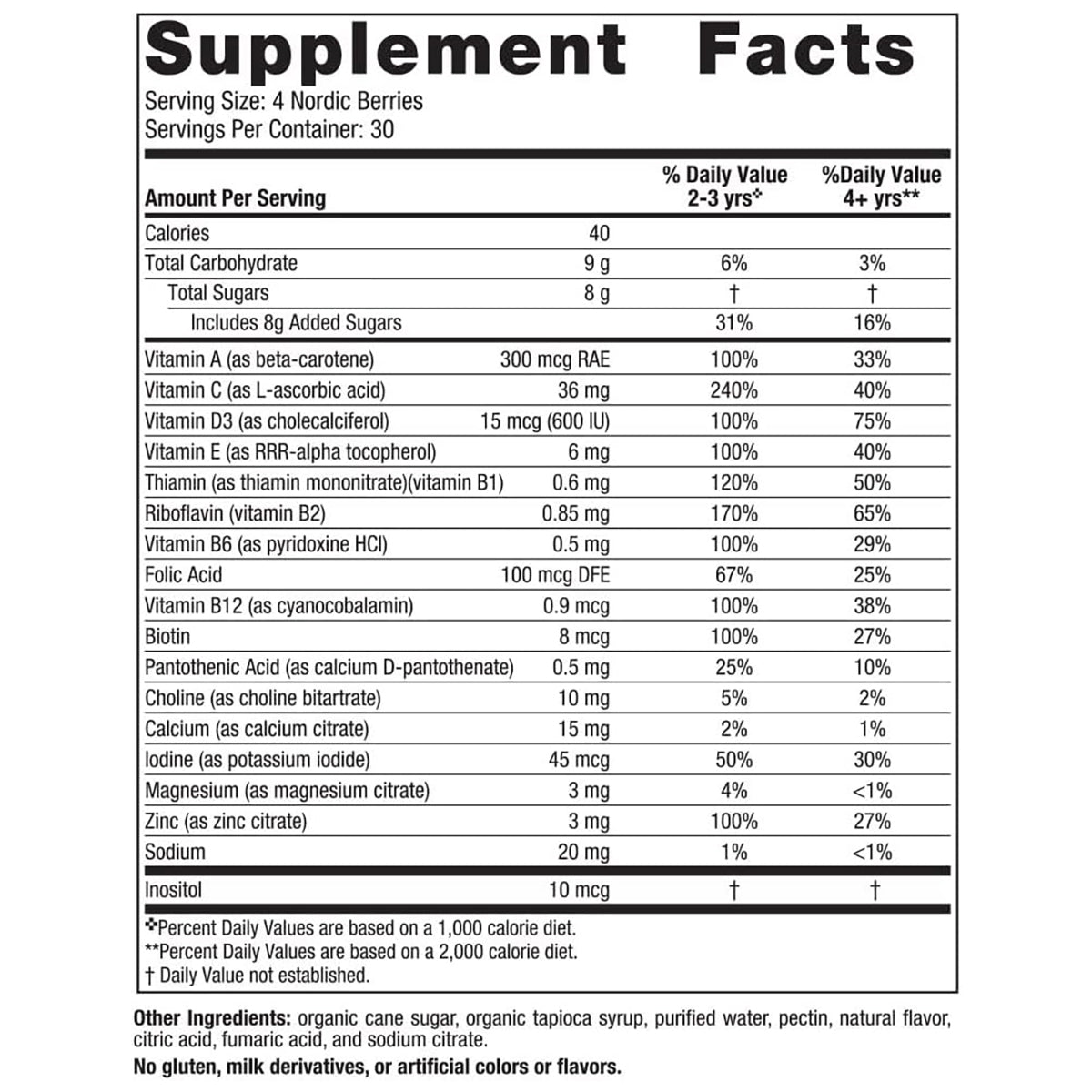 Nordic Naturals Berries Multivitaminas para niños, 120 gomitas sabor naranja - limón