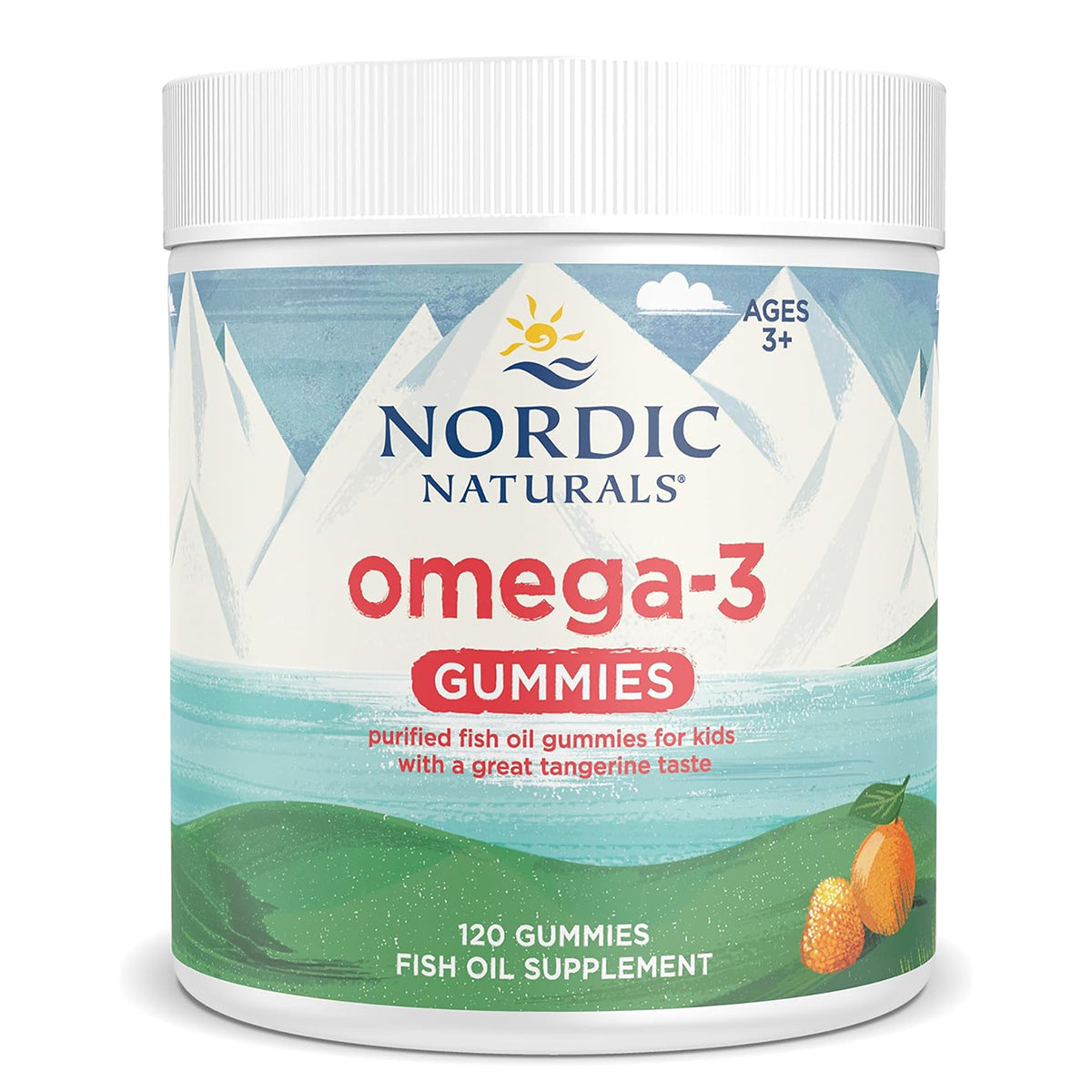 Nordic Naturals Suplemento de Omega 3 para niños, 82 mg de Omega, 120 gomitas sabor mandarina