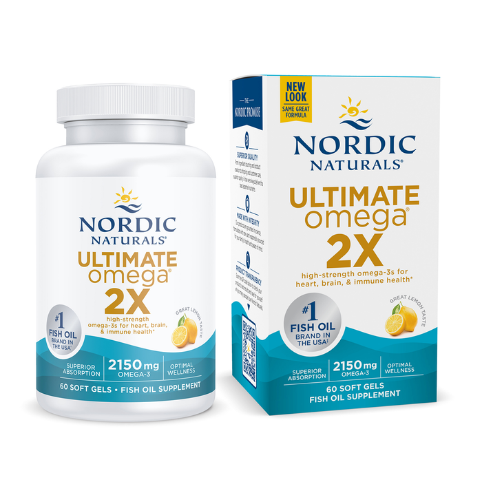 Nordic Naturals Ultimate Omega 2x, 2150 mg de Omega, 60 cápsulas sabor limón