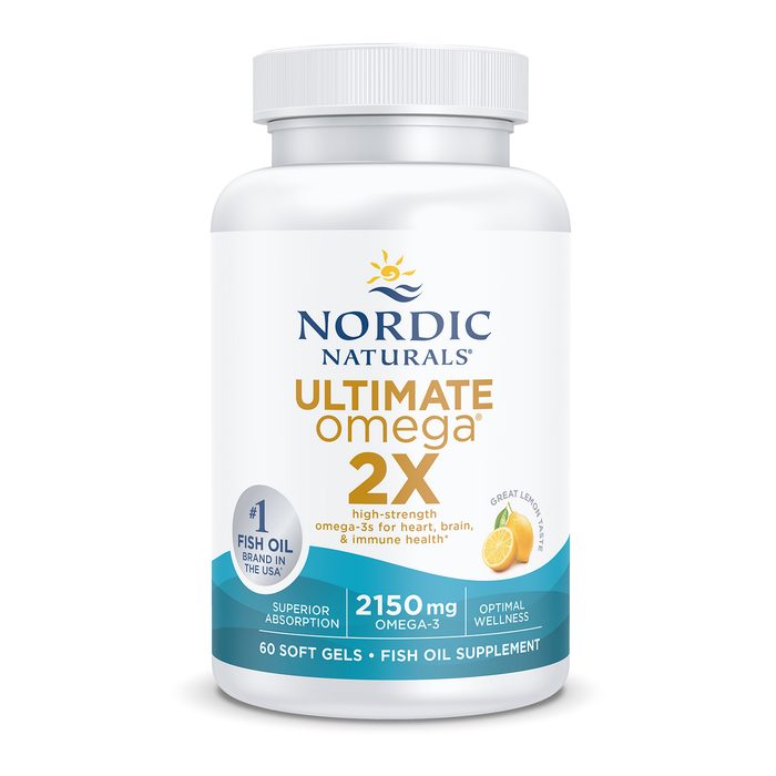Nordic Naturals Ultimate Omega 2x, 2150 mg de Omega, 60 cápsulas sabor limón