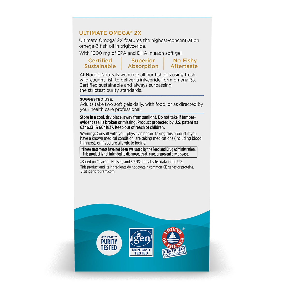 Nordic Naturals Ultimate Omega 2x, 2150 mg de Omega, 60 cápsulas sabor limón para 1 mes