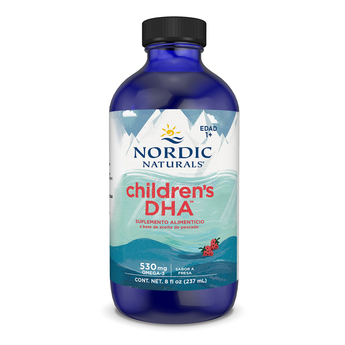 Nordic Naturals Suplemento DHA para niños, 530 mg de Omega, 8 fl oz (237ml) sabor fresa