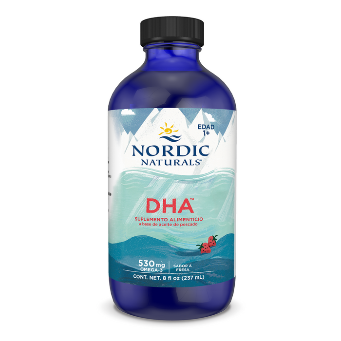 Nordic Naturals Suplemento DHA para niños, 530 mg de Omega, 8 fl oz (237ml) sabor fresa