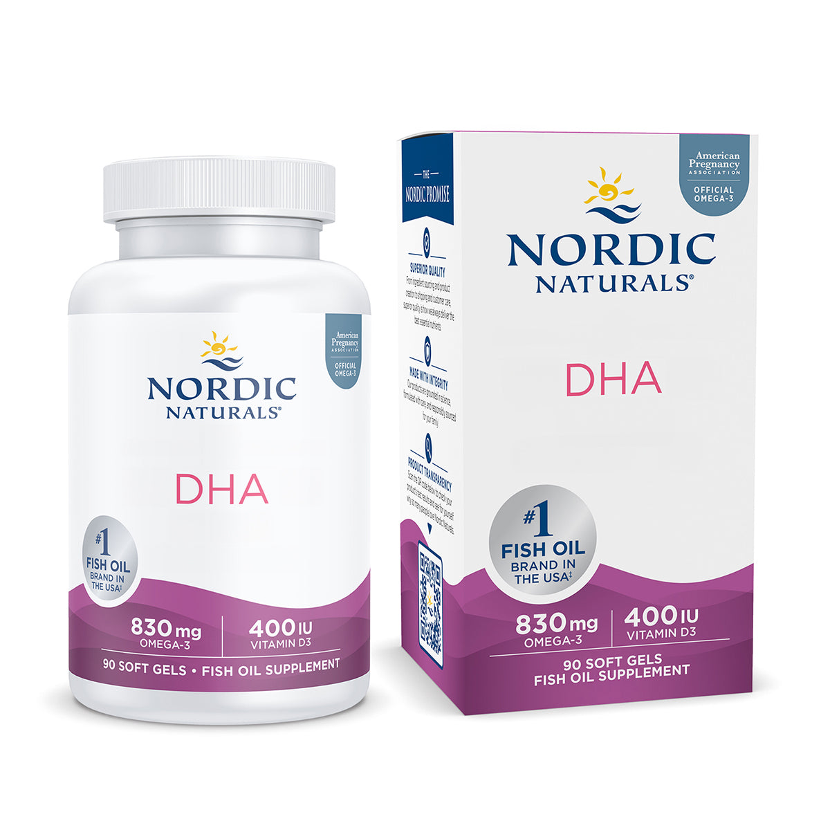 Nordic Naturals Suplemento Prenatal Dha, 830 mg de Omega 3 con Vitamina D3, 90 Cápsulas para 1 mes