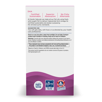 Nordic Naturals Suplemento Prenatal Dha, 830 mg de Omega 3 con Vitamina D3, 90 Cápsulas para 1 mes