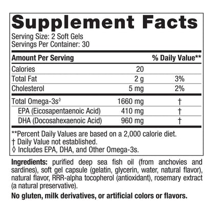 Nordic Naturals Suplemento DHA Xtra, 1660 mg de Omega 3, 60 cápsulas sabor fresa para 1 mes