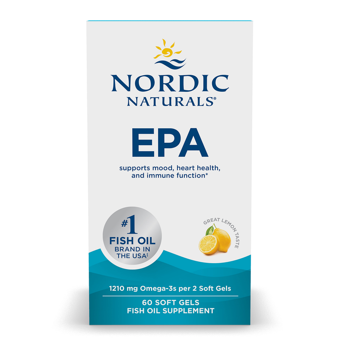 Nordic Naturals Suplemento de EPA, 1210 mg de Omega, 60 cápsulas sabor limón