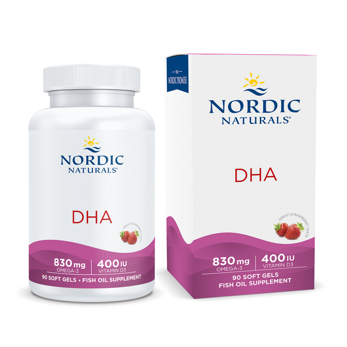Nordic Naturals Suplemento Prenatal DHA, 830 mg de Omega, 90 cápsulas sabor fresa