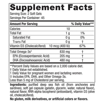 Nordic Naturals Suplemento Prenatal DHA, 830 mg de Omega, 90 cápsulas sabor fresa