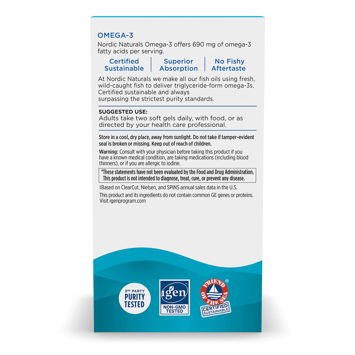 Nordic Naturals Suplemento de Omega 3, 690 de Omega, 180 cápsulas sabor limón para 3 meses