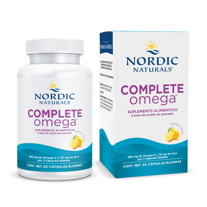 Nordic Naturals Complete Omega, 565 mg de Omega, 60 cápsulas sabor limón