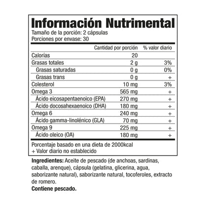 Nordic Naturals Complete Omega, 565 mg de Omega, 60 cápsulas sabor limón para 1 mes