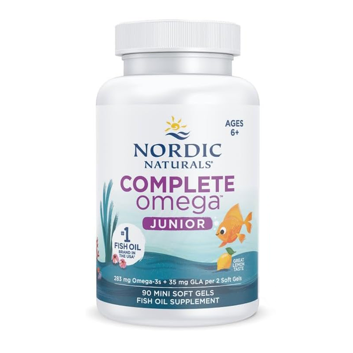 Nordic Naturals Complete Omega Junior, 283 mg de Omega, 90 mini cápsulas sabor limón