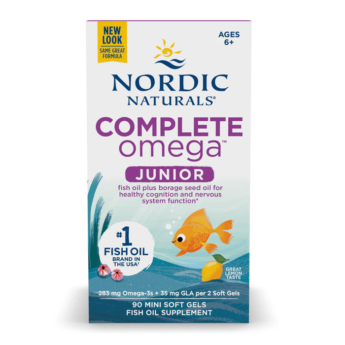 Nordic Naturals Complete Omega Junior, 283 mg de Omega, 90 mini cápsulas sabor limón