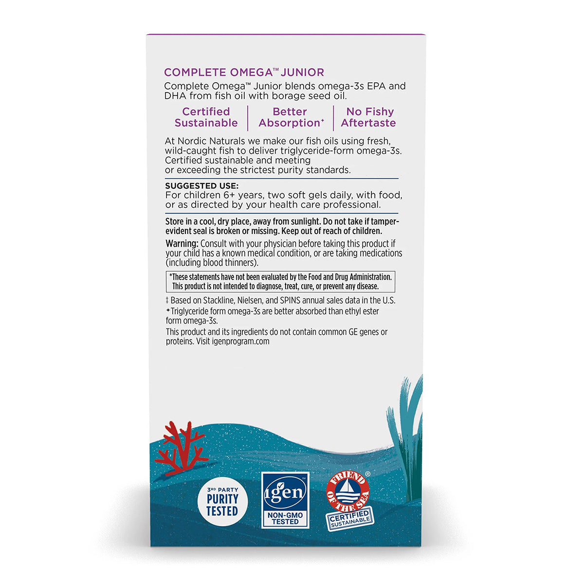 Nordic Naturals Complete Omega Junior, 283 mg de Omega, 90 mini cápsulas sabor limón para 3 meses