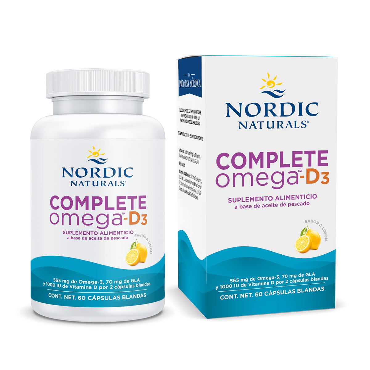Nordic Naturals Complete Omega D3, 565 mg de Omega + 100 IU de vitamina D3, 60 cápsulas