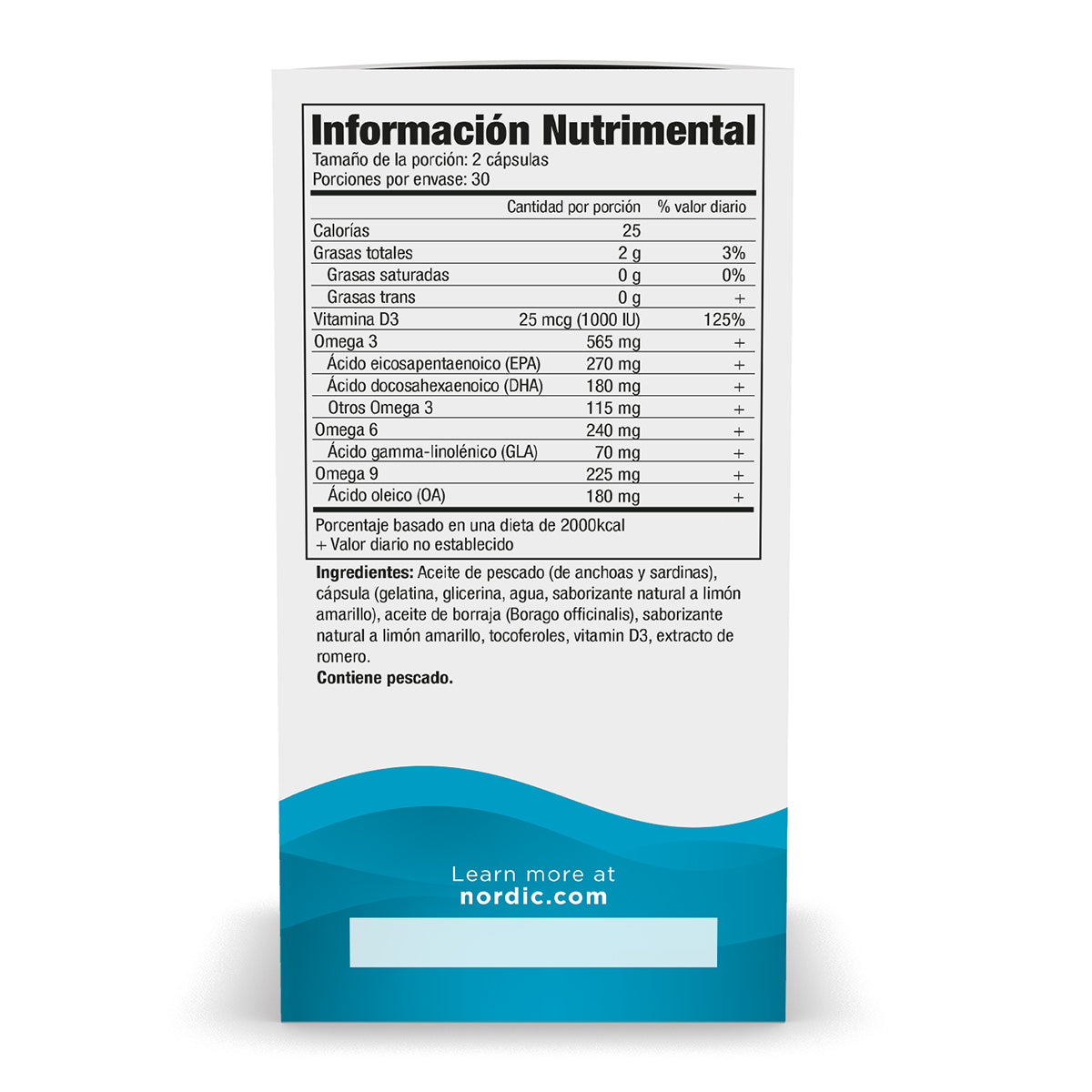 Nordic Naturals Complete Omega D3, 565 mg de Omega + 100 IU de vitamina D3, 60 cápsulas
