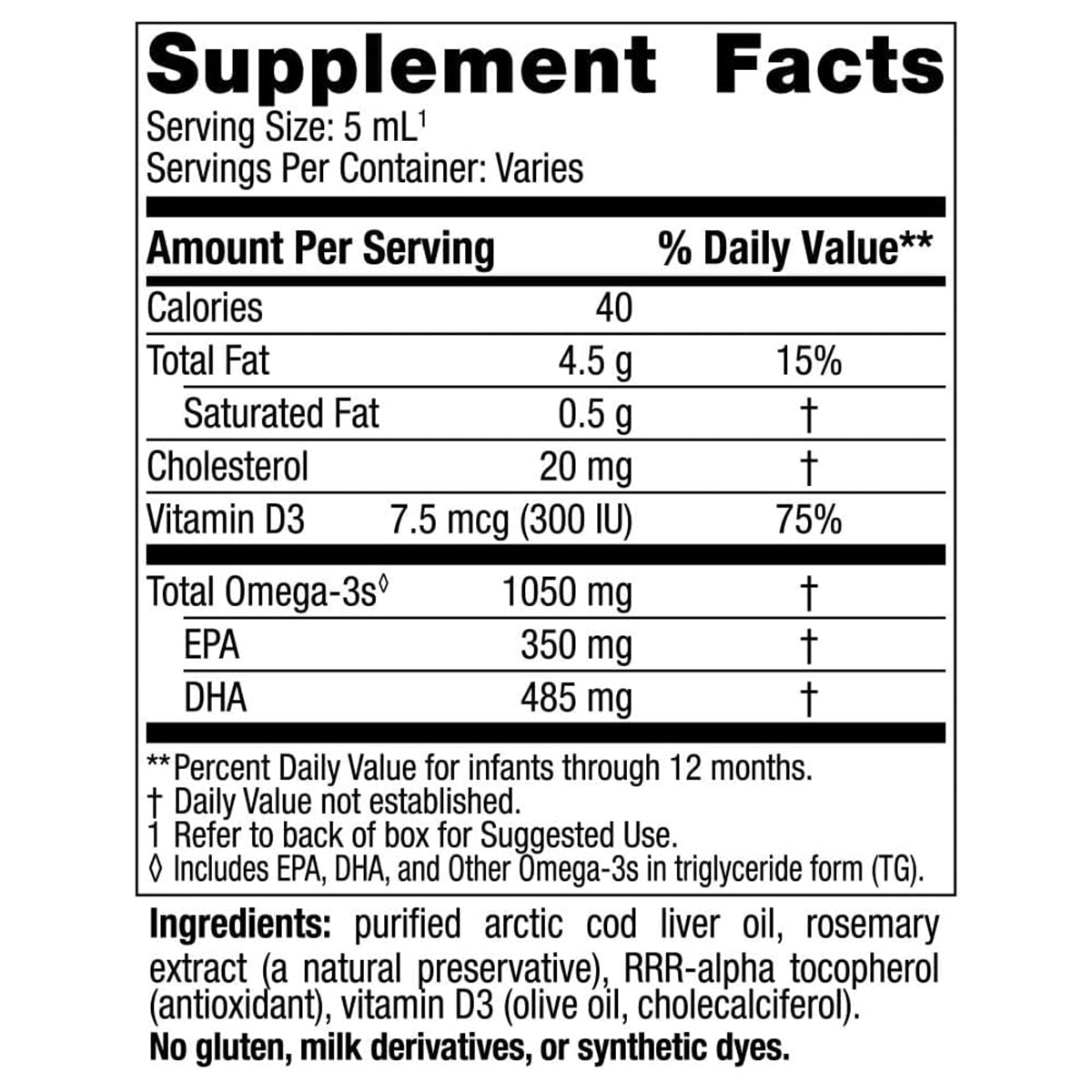 Nordic Naturals Suplemento DHA para Bebes, 1050 mg de Omega, 2 fl oz (60ml)