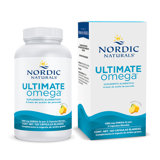 Nordic Naturals Ultimate Omega, 1280 mg de Omega, 120 cápsulas sabor limón para 2 meses