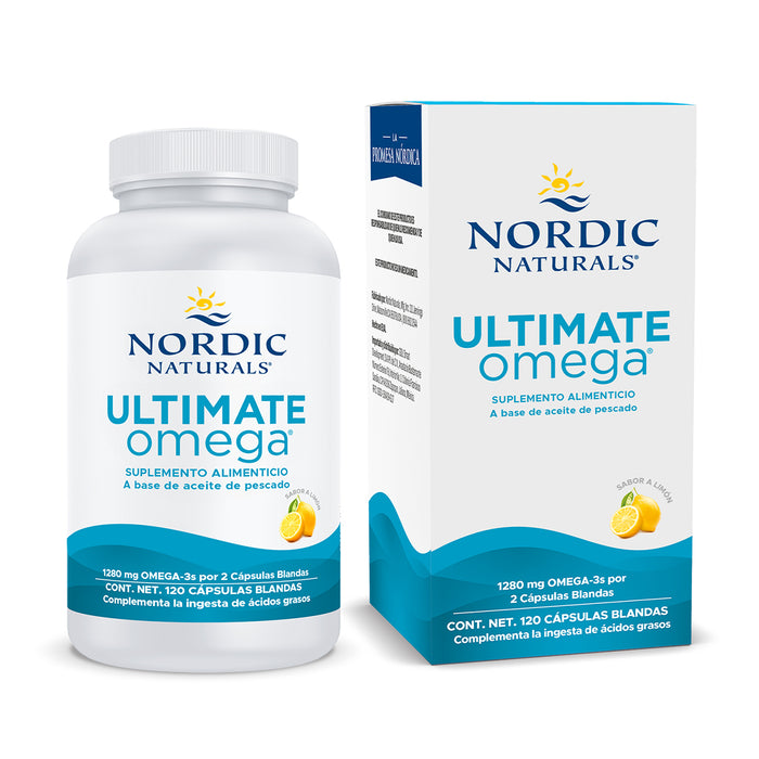 Nordic Naturals Ultimate Omega, 1280 mg de Omega, 120 cápsulas sabor limón