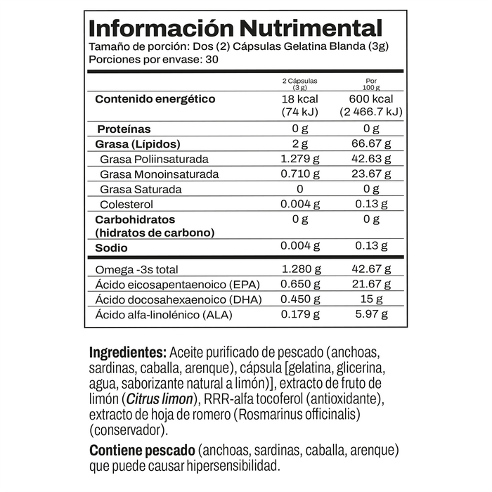 Nordic Naturals Ultimate Omega, 1280 mg de Omega, 60 cápsulas sabor limón