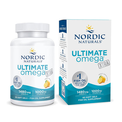 Nordic Naturals Ultima Omega Xtra, 1480 mg de Omega, 60 cápsulas sabor limón para 1 mes