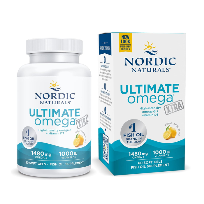 Nordic Naturals Ultima Omega Xtra, 1480 mg de Omega, 60 cápsulas sabor limón