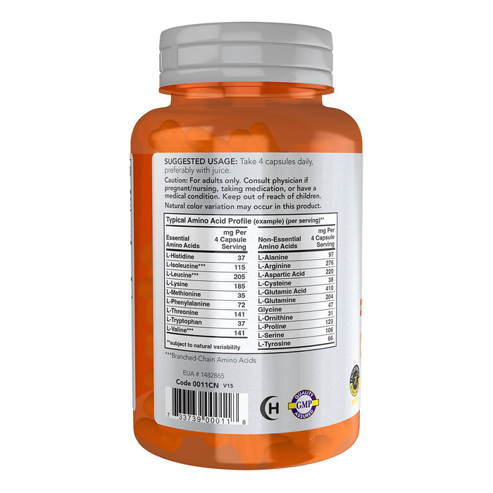 Now Sports Suplemento Alimenticio Amino Complete 120 Cápsulas