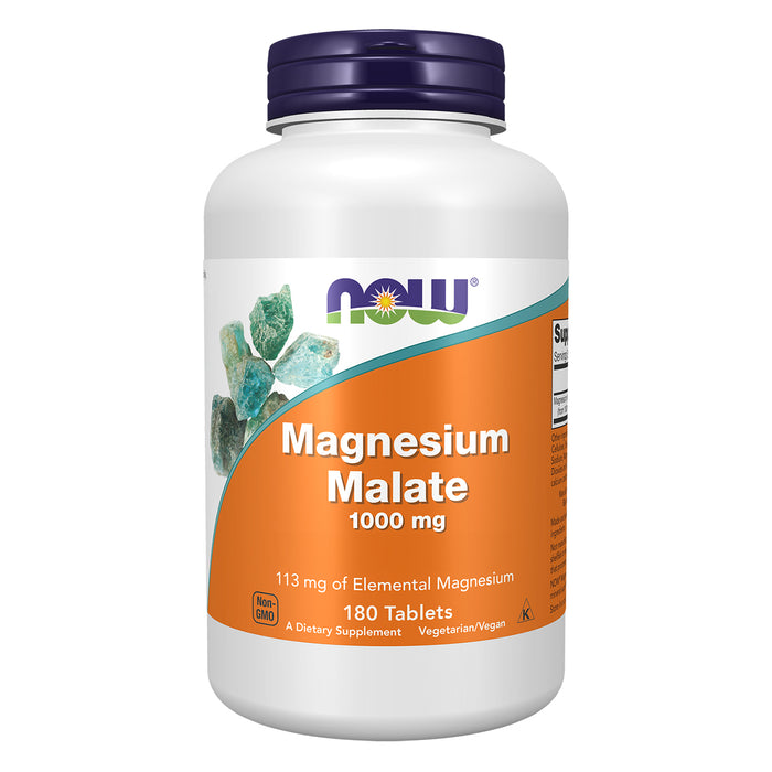 Now Suplemento Alimenticio Malato de Magnesio 1000 mg 180 Tabletas
