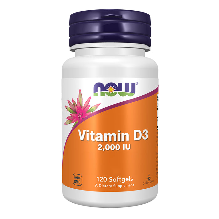 Now Suplemento de Vitamina D-3 & K-2 1000 UI / 45 mcg 120 Cápsulas