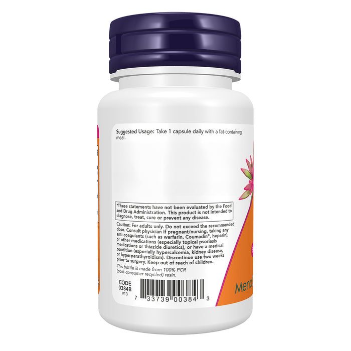 Now Suplemento Mega D-3 & MK-7 5000 UI / 180 mcg Cápsulas