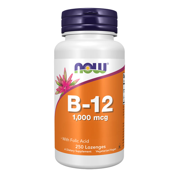 Now Suplemento de Vitamina B-12 1000 mcg 250 Tabletas Masticables