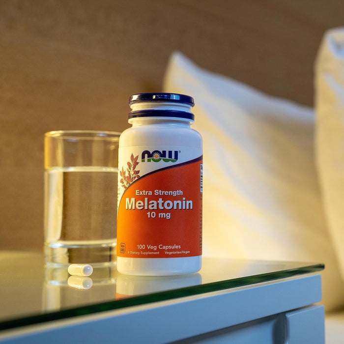 Now Suplemento Melatonina Extra Strength 10 mg 100 Cápsulas Vegetales
