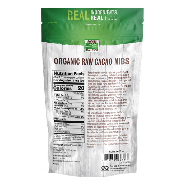 Now Real Food Trocitos de Cacao Orgánico Crudo 227 g (8 oz)